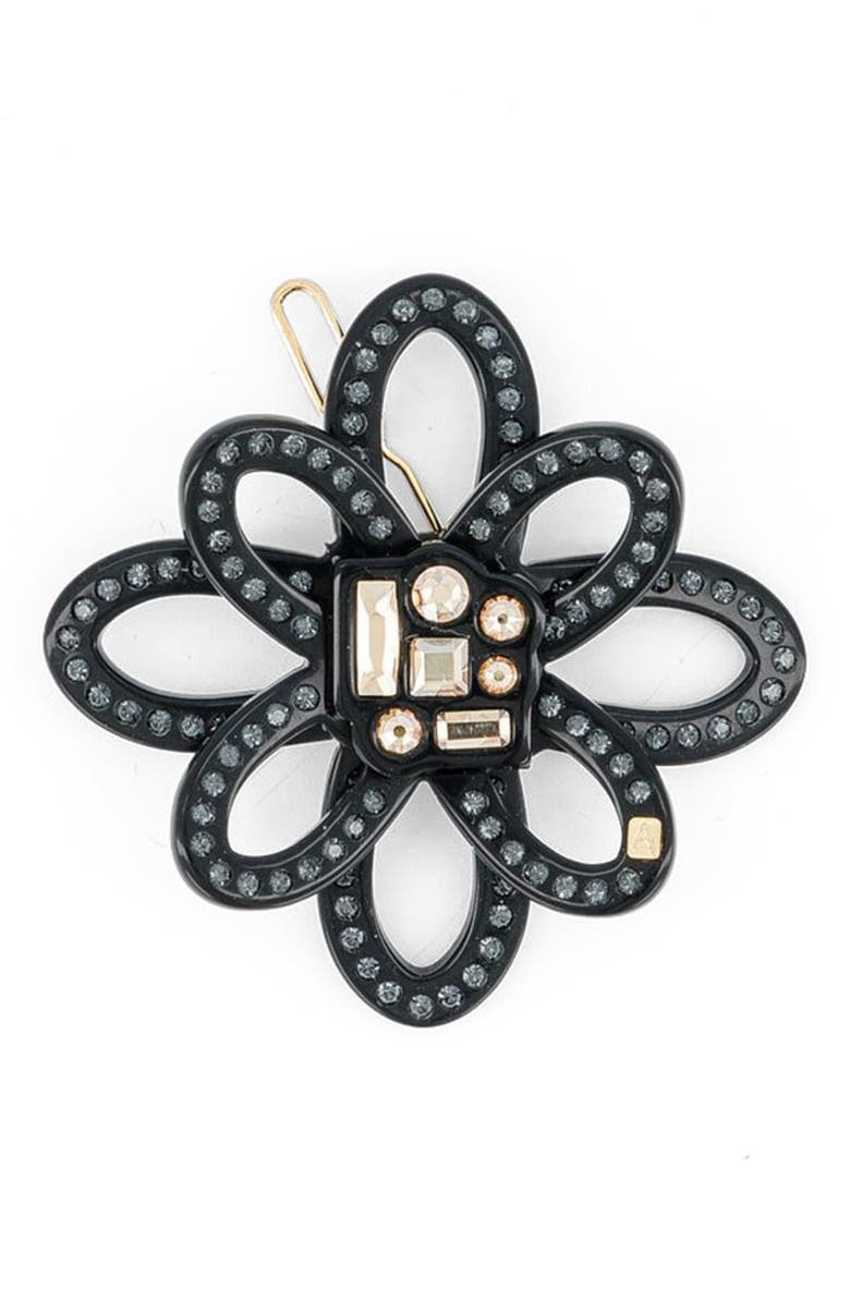 Alexandre de Paris Tango Strass Side Barette, Main, color, Black