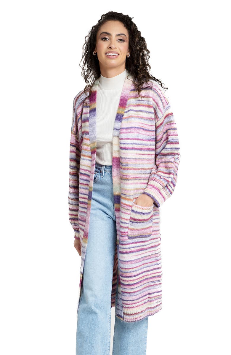 SAACHI Stripe Knit Coatigan, Alternate, color, Pink