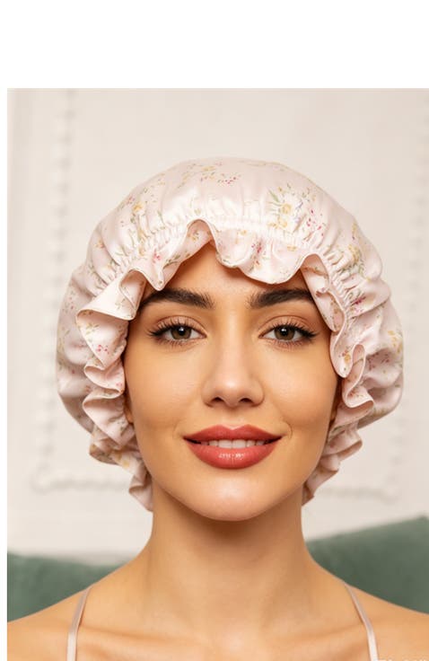 Pure Silk Double Layer Bonnet with Ribbon