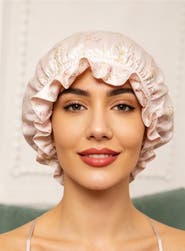 SILKSILKY Pure Silk Double Layer Bonnet with Ribbon