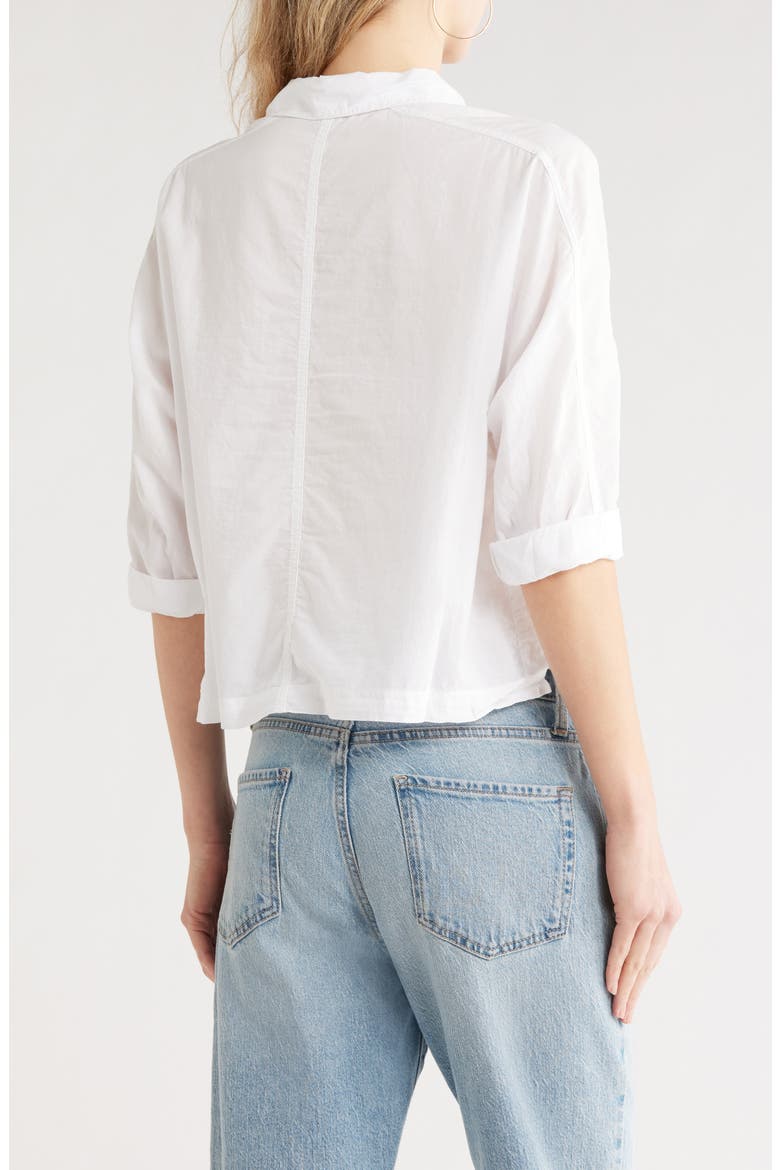 Lawn Cotton Crop Shirt, Alternate, color, WHITE