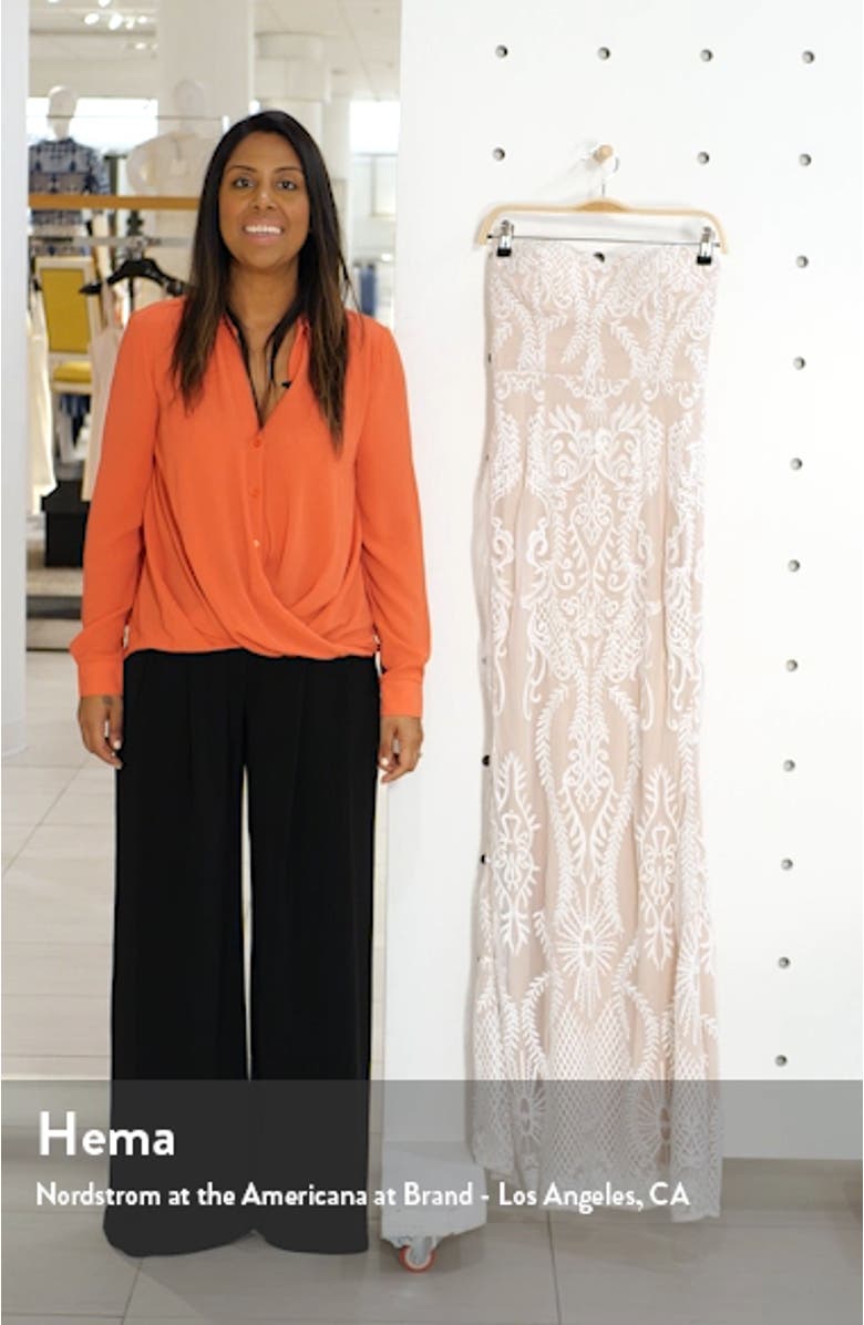 You Belong With Me Strapless Embroidered Mesh Evening Gown, sales video thumbnail