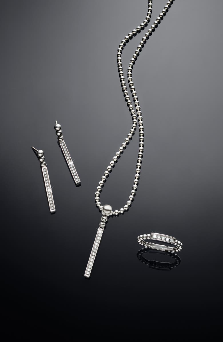 LAGOS Caviar Icon Spark Diamond Stacking Ring, Alternate, color, Silver/ Diamond