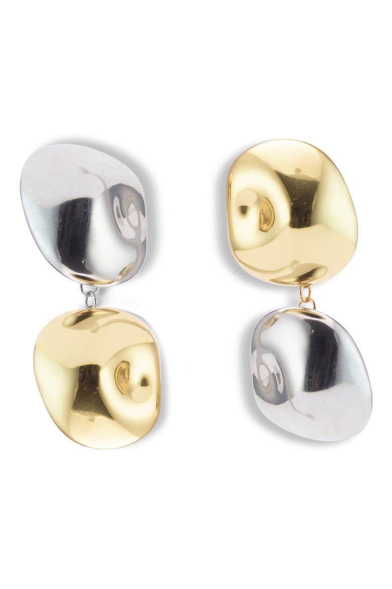 Zoe Two-Tone Drop Earrings, Main, color, MIXED METAL