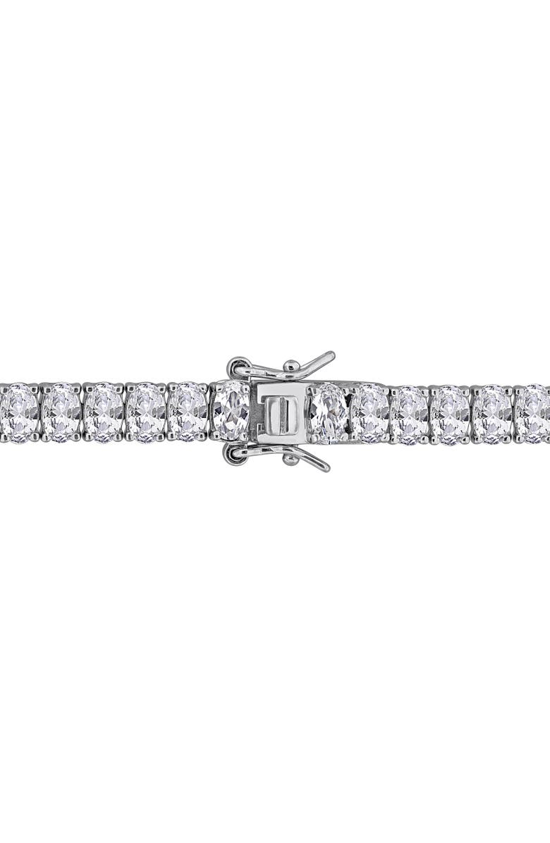 Julianna B. Lab-Created White Sapphire Oval Tennis Bracelet, Alternate, color, Sterling Silver