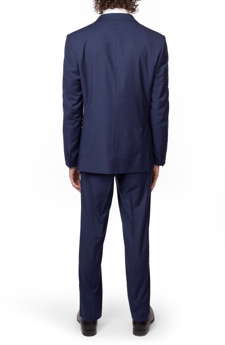 ZANETTI Navy Trim Fit Mélange Suit, Alternate, color, Navy