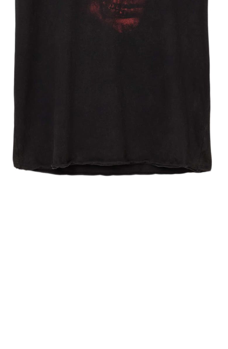 John Varvatos Bleached Skull Raw Edge Organic Cotton T-Shirt, Alternate, color, Black