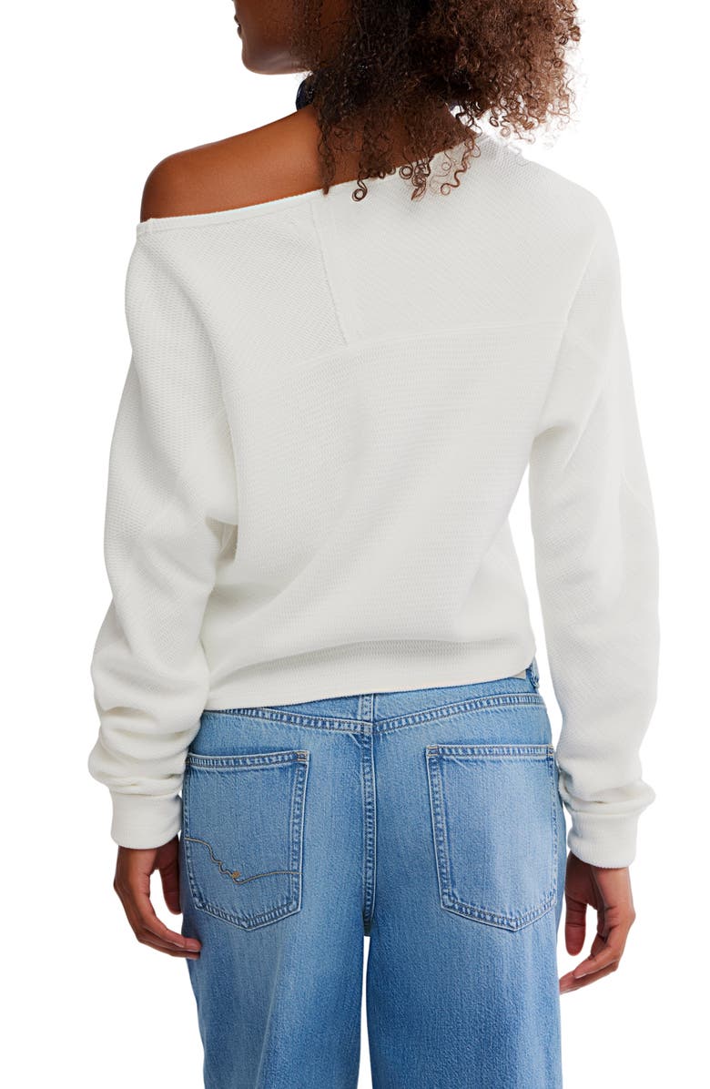 Free People Jess One-Shoulder Thermal Top, Alternate, color, Clean Ivory