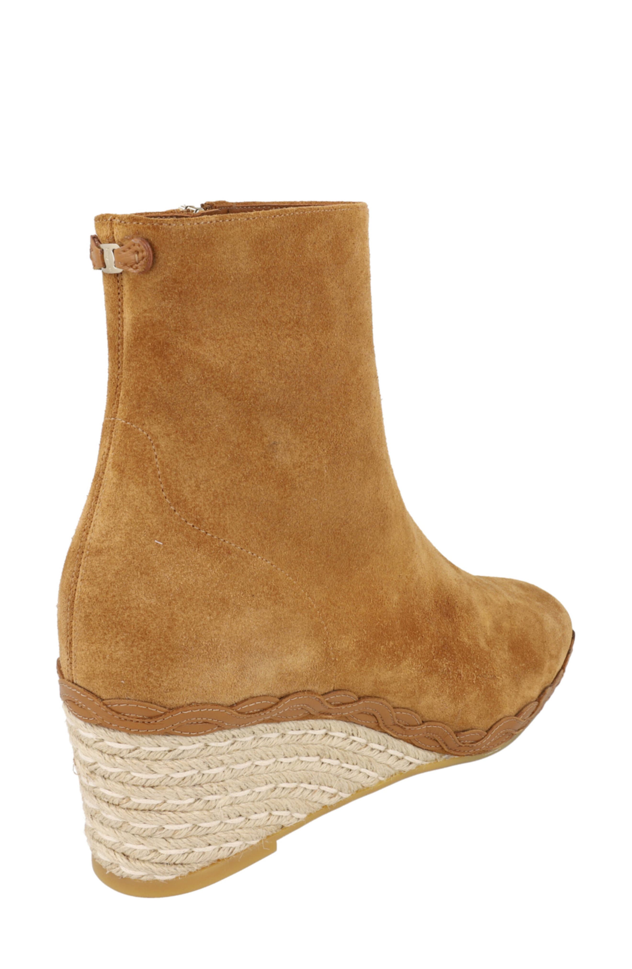 Canaria Suede Espadrille Wedge Boot, Alternate, color, CAMEL