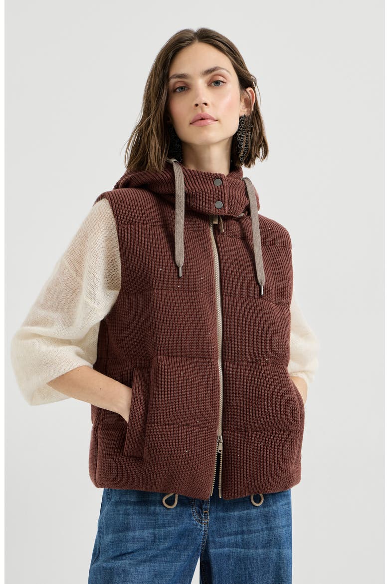 Knit down vest, Main, color, Bordeaux