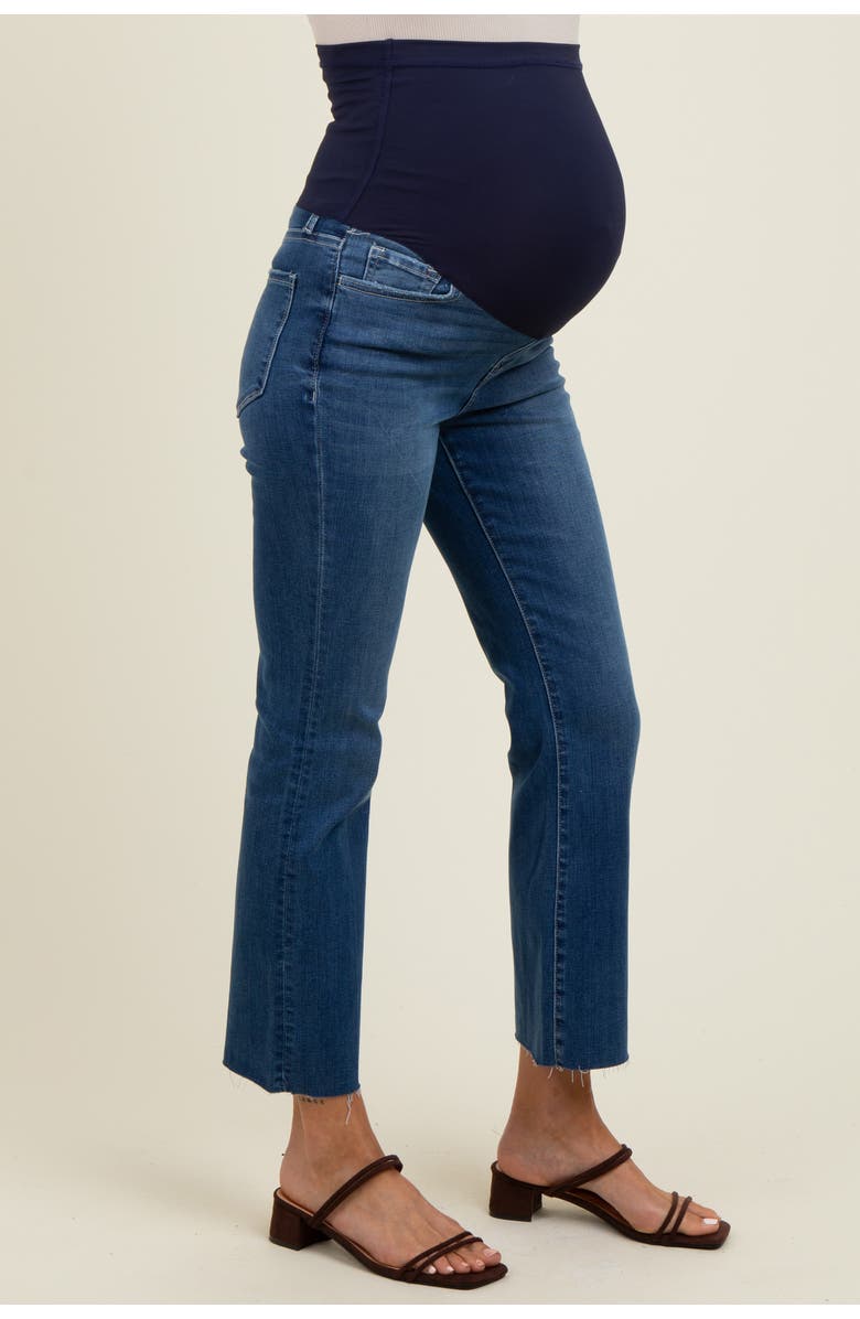 PinkBlush Raw Hem Kick Flare Maternity Jeans, Alternate, color, Navy Blue