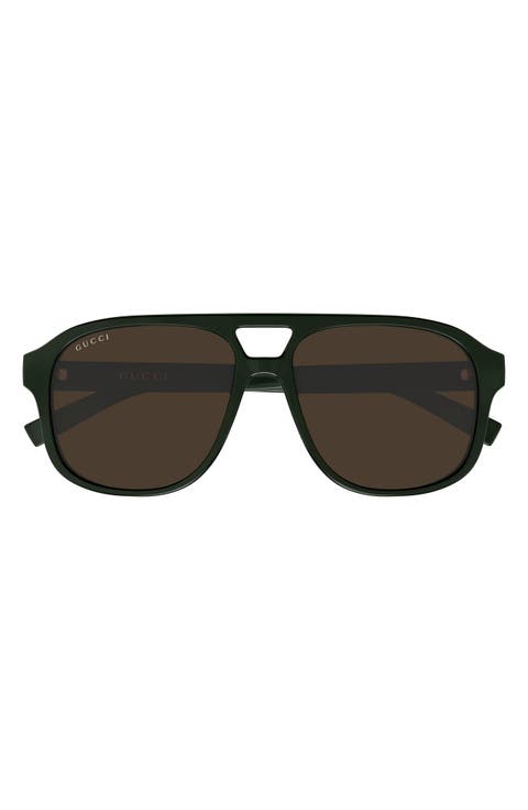 57mm Polarized Gradient Aviator Sunglasses