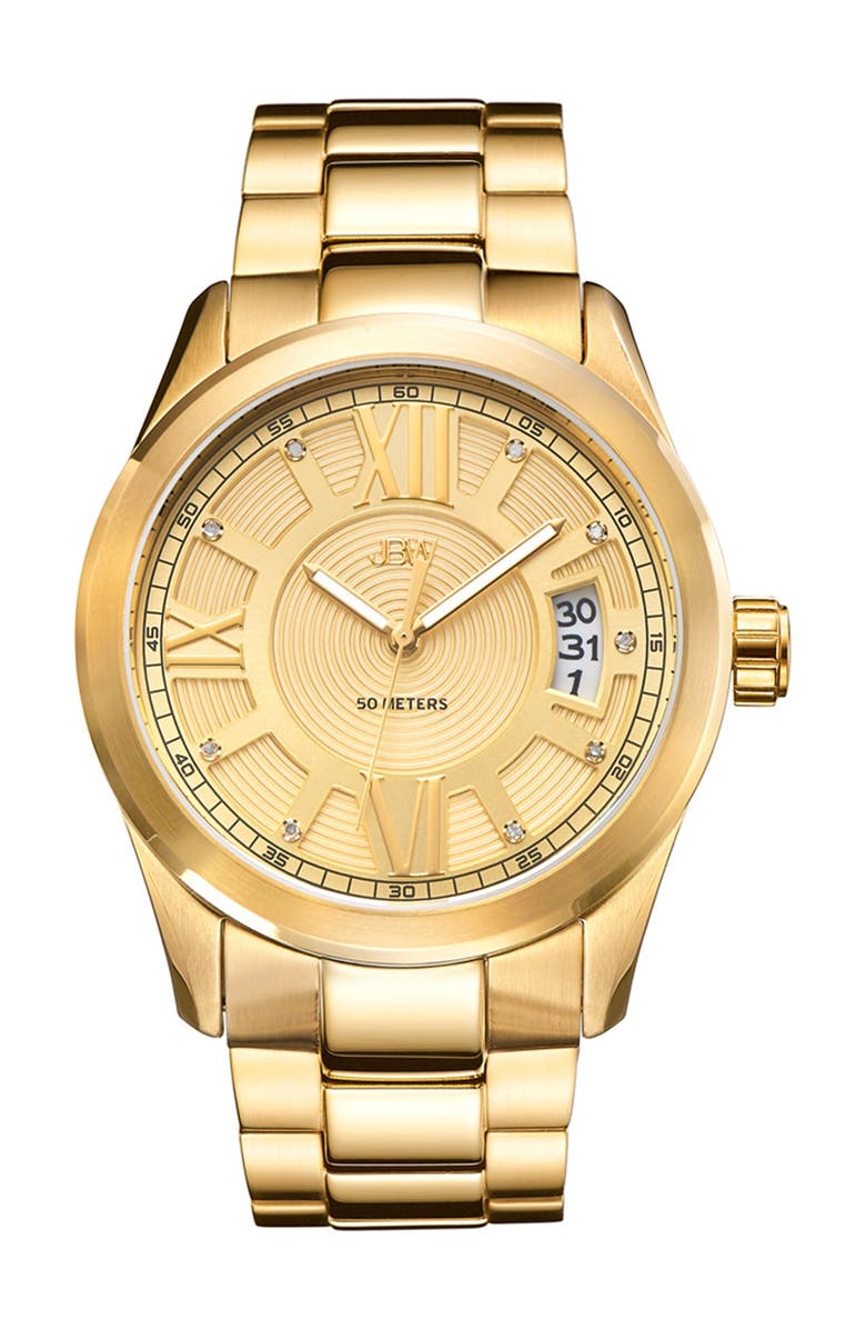 JBW Men's Cristal Diamond Watch, 44mm - 0.09 ctw, Main, color, 
