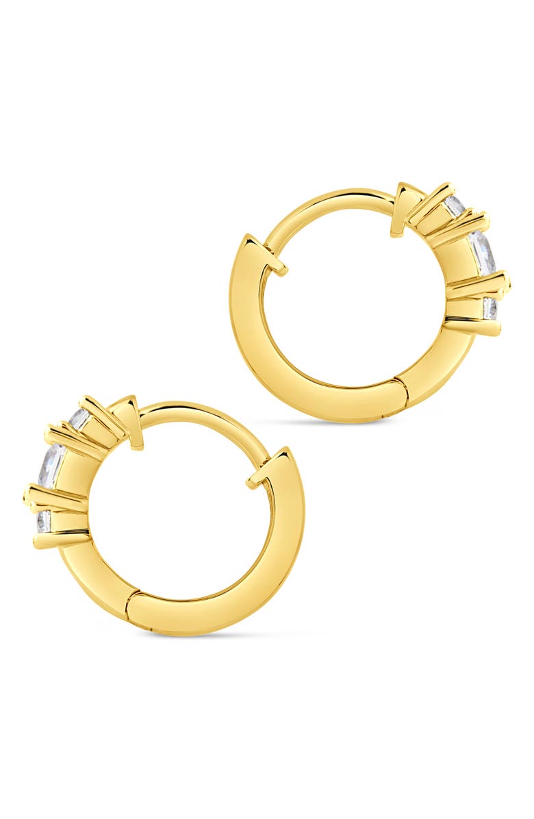 Sterling Forever Kendall Cubic Zirconia Huggie Hoop Earrings, Alternate, color, Gold