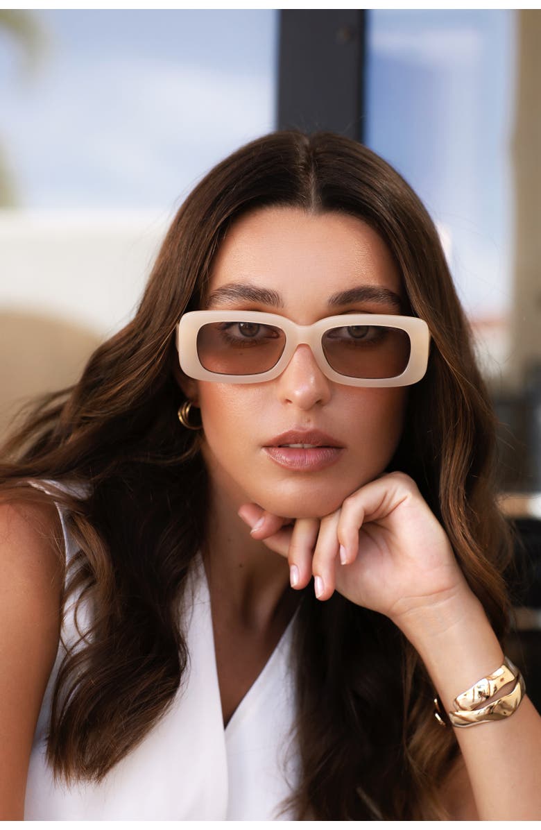 FREYRS Eyewear Noa Rectangular Sunglasses, Alternate, color, Tan