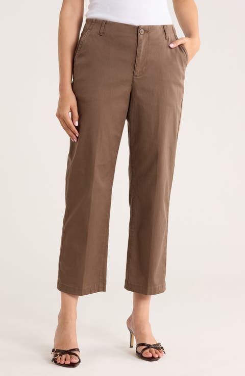 Marilyn Ankle Straight Leg Twill Pants