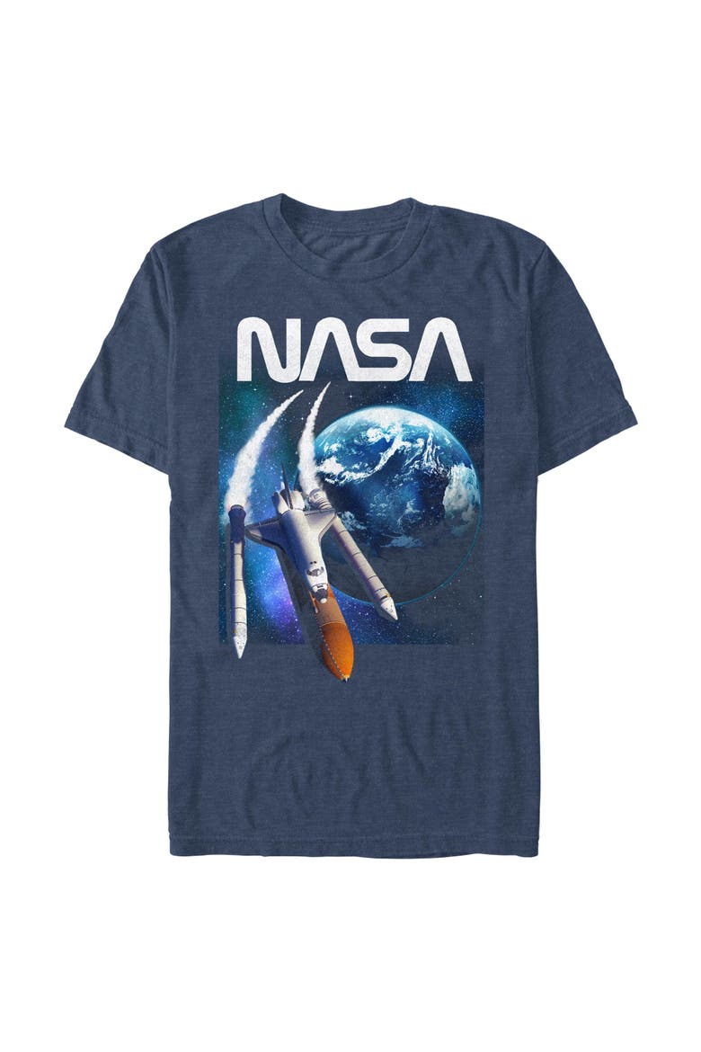 Men's NASA Rocket Painting  Graphic T-Shirt, Main, color, Navy Blue Heather