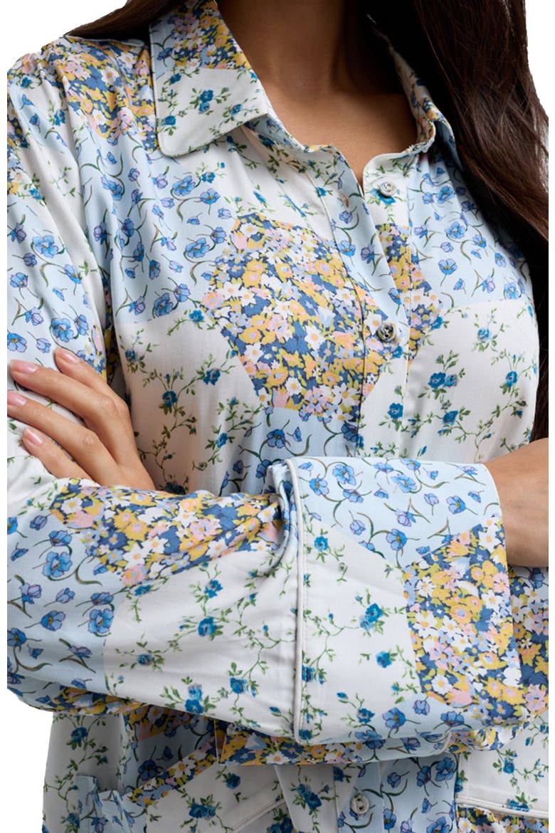 Evie Long Sleeve Print Pajama Set, Alternate, color, Natural