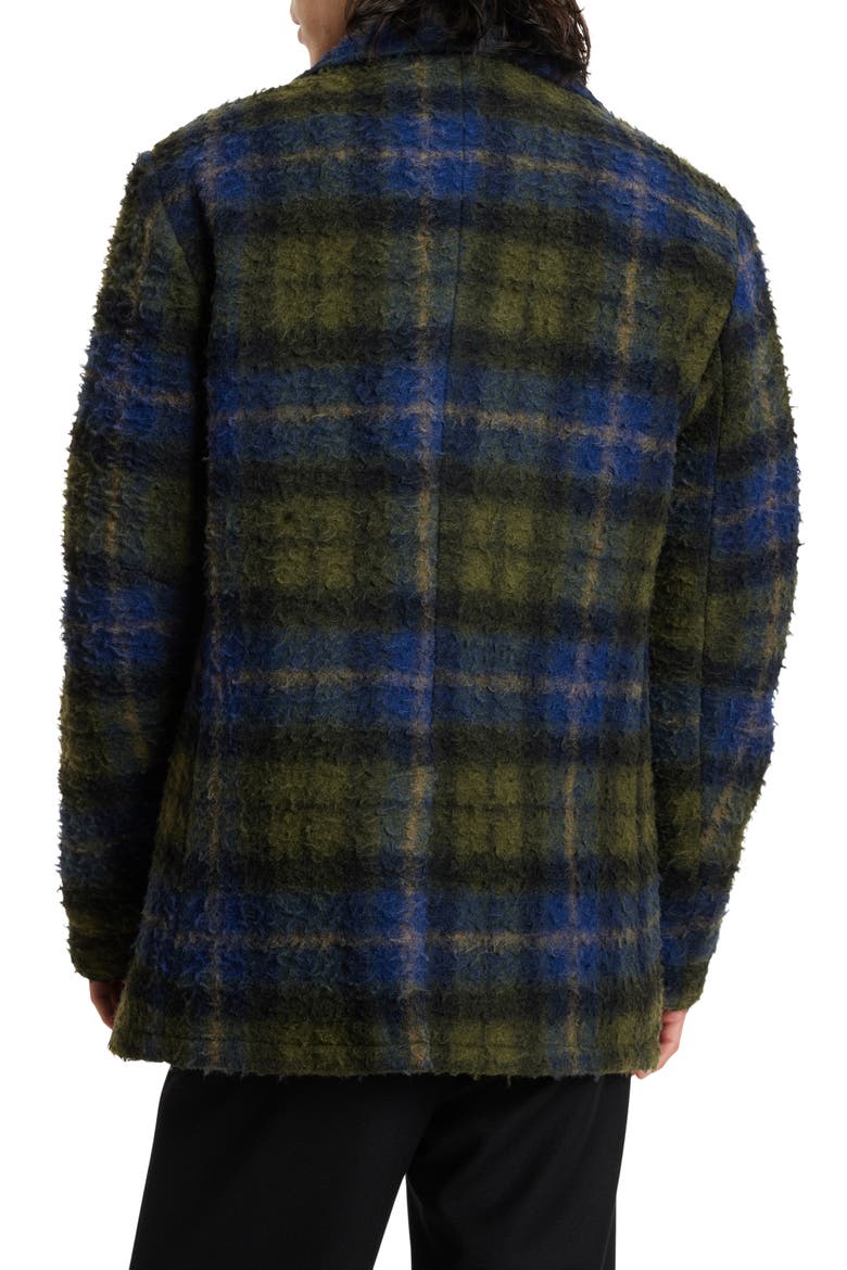 Carlos Plaid Wool Blend Peacoat, Alternate, color, FERN