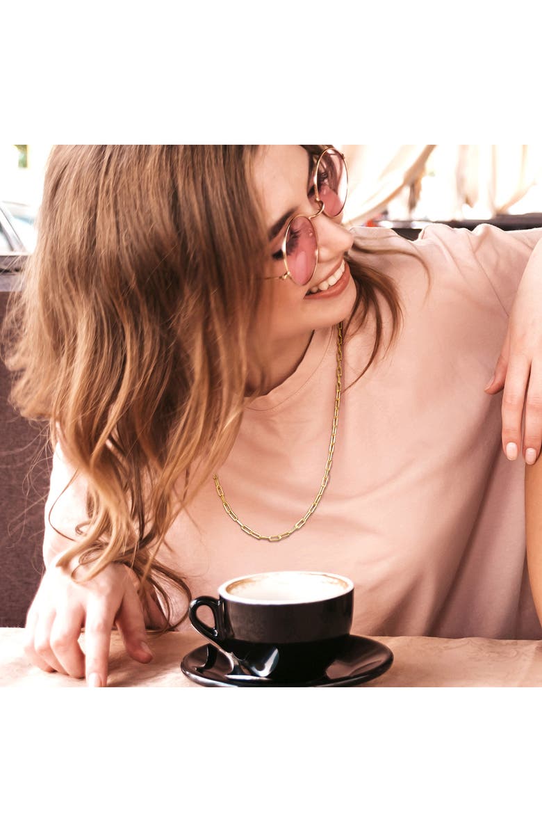 DELMAR Polished Paper Clip Chain Necklace, Alternate, color, Yellow