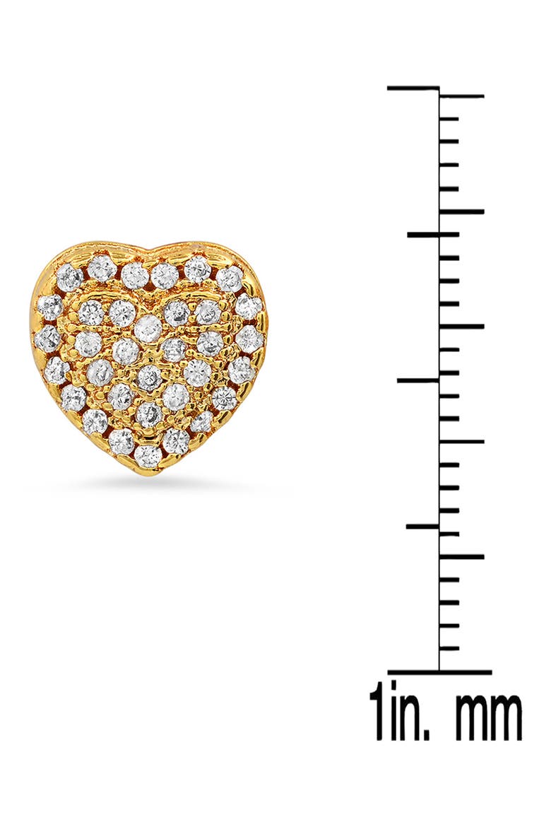Simulated Diamond Heart Stud Earrings, Alternate, color, YELLOW