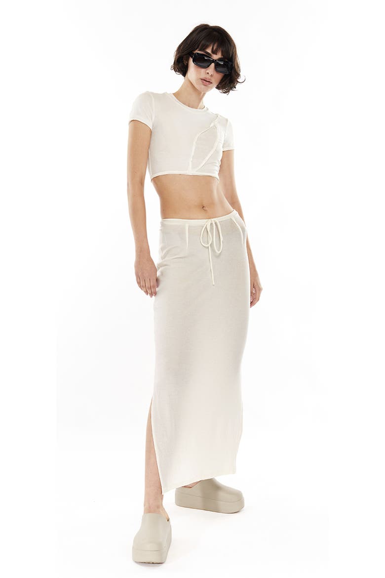 Papper Short Sleeve Crop Top, Alternate, color, White