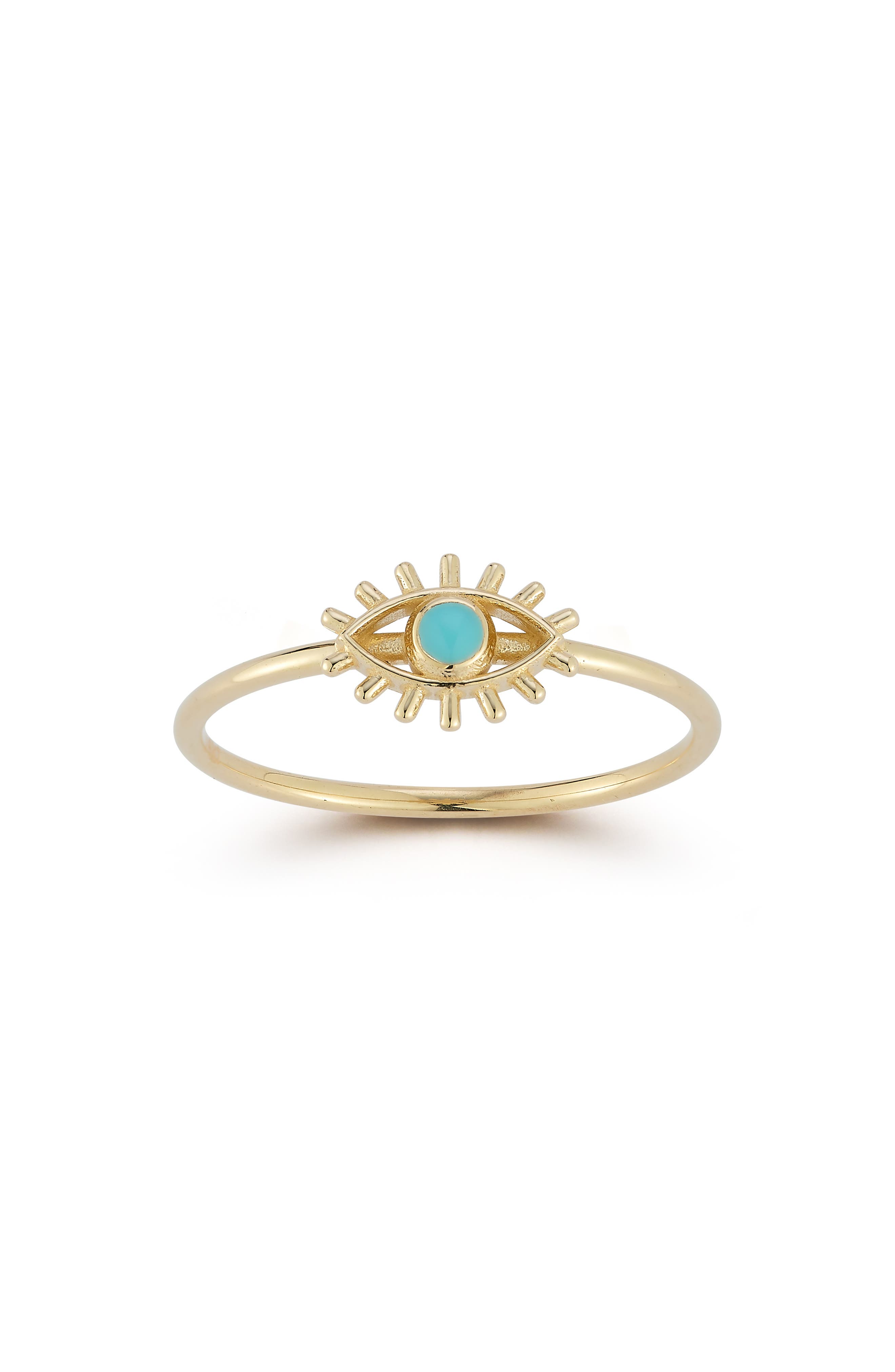 Ember Fine Jewelry 14K Gold Turquoise Evil Eye Ring
