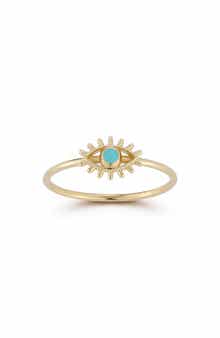 Ember Fine Jewelry 14K Gold Turquoise Evil Eye Ring