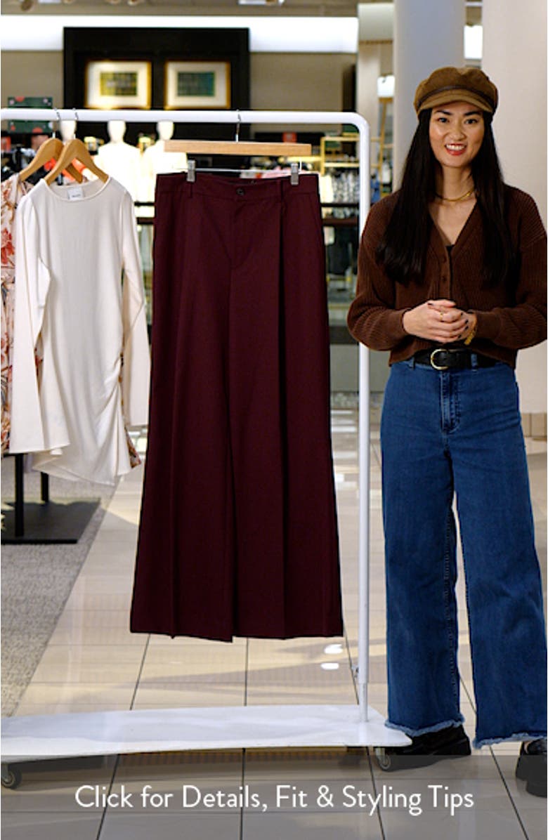 Wool Blend Wide Leg Pants, sales video thumbnail