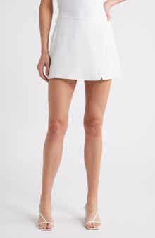 Steve Madden Avalon Wrap Front Linen Blend Skort