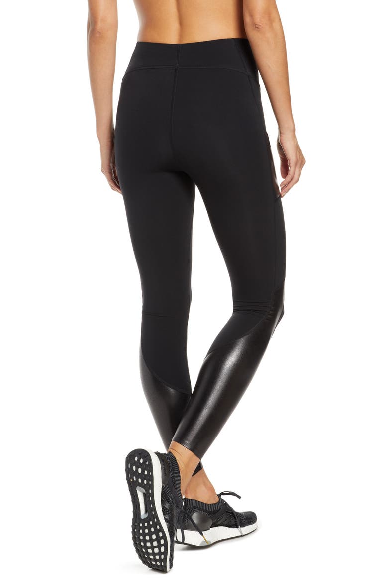 Every.Wear Gloss Panel Pocket Active Leggings, Alternate, color, VERY BLACK
