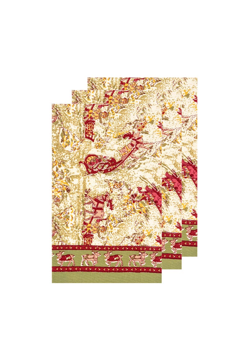 Renne Tea Towels, Alternate, color, Red/Green 20" x 30"