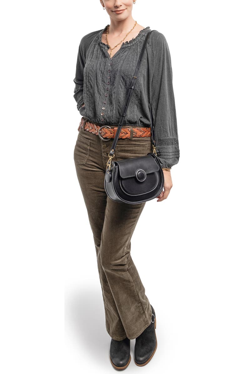 OLD TREND Begonia Genuine Leather Vintage Compact Crossbody, Alternate, color, Black