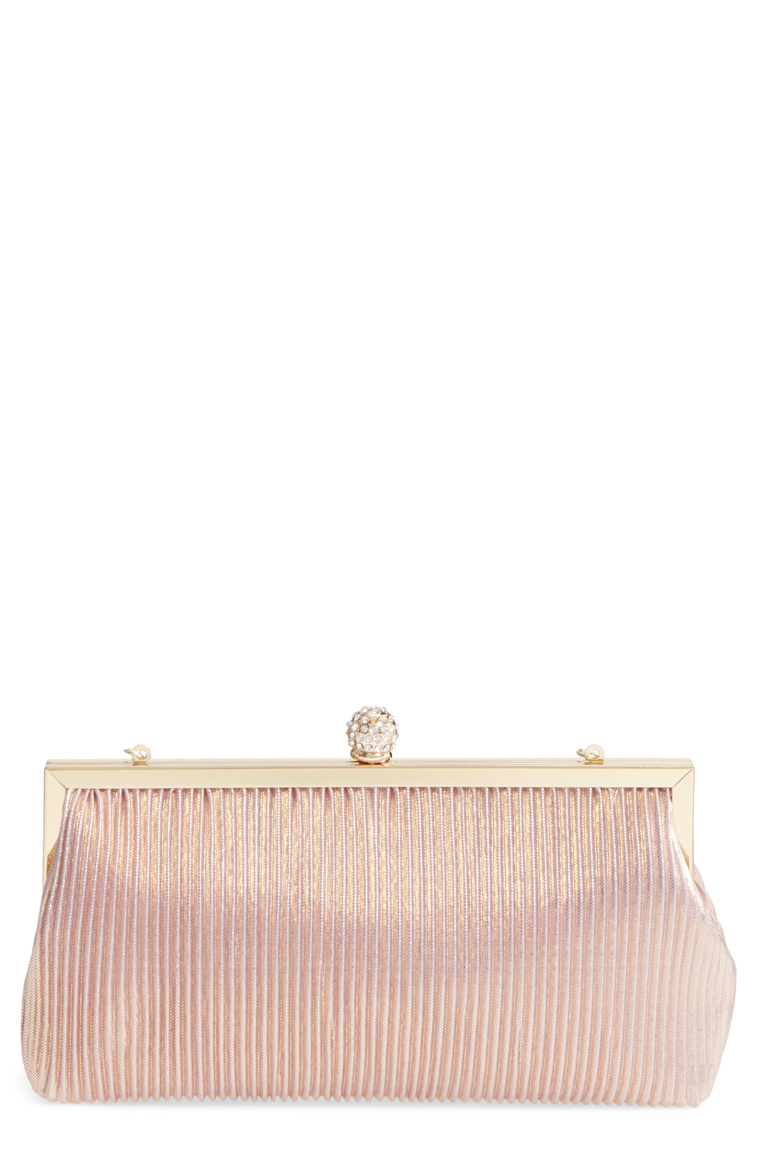 blush leather clutch