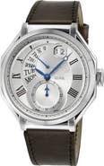 GEVRIL Men's Marchese Leather Strap Watch, 44mm