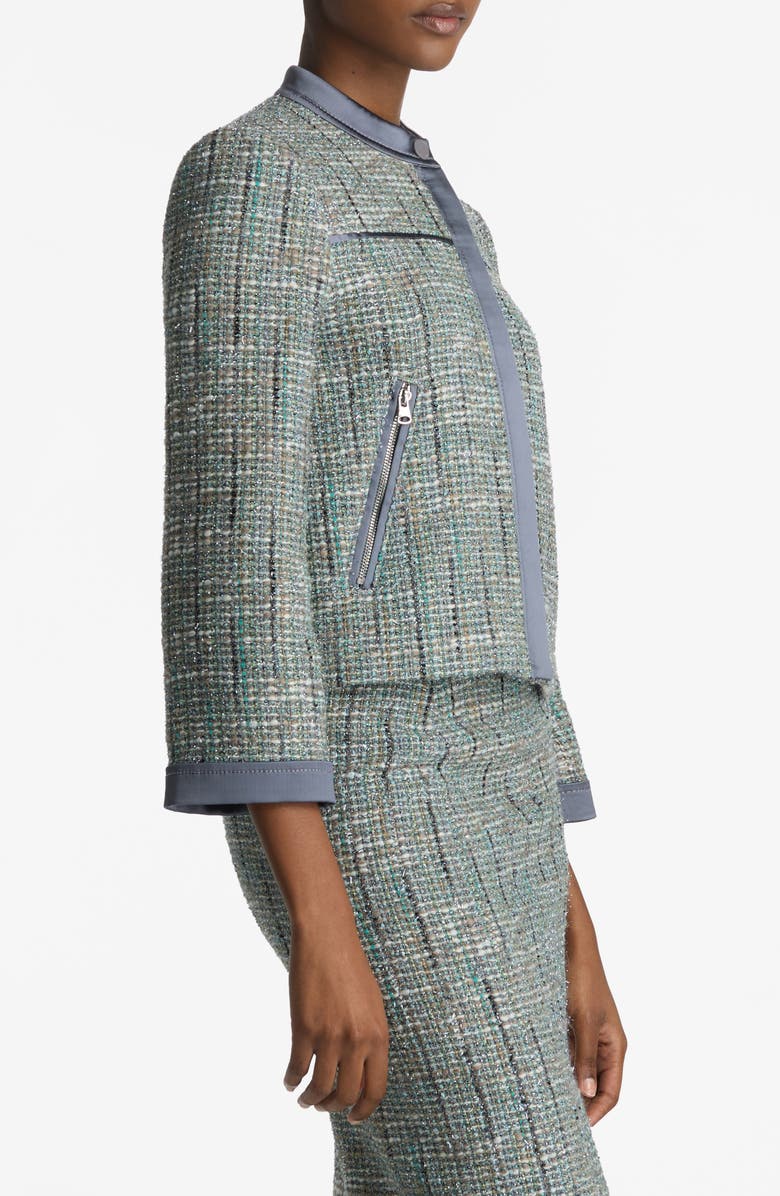 ST. JOHN Metallic Tweed Jacket, Alternate, color, Slate Multi