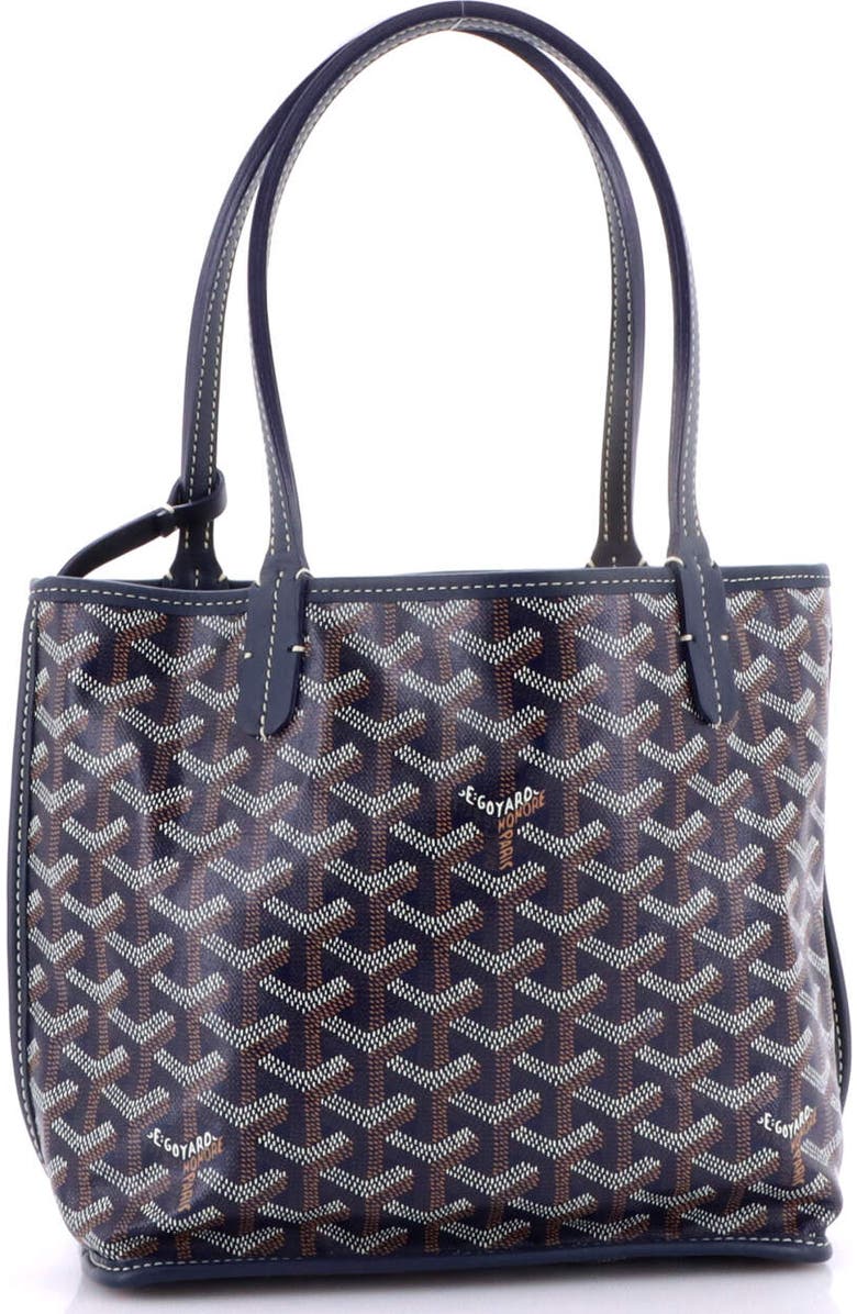 Pre-Owned Goyard Anjou Reversible Tote Coated Canvas Mini, Alternate, color, Blue