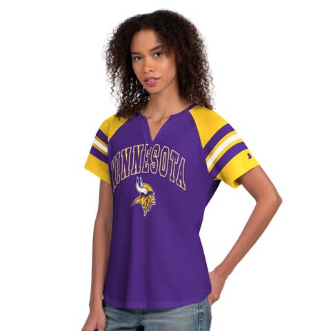 Women's Starter  Purple Minnesota Vikings Game On Notch Neck Raglan T-Shirt