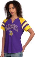 STARTER Women's Starter Purple Minnesota Vikings Game On Notch Neck Raglan T-Shirt