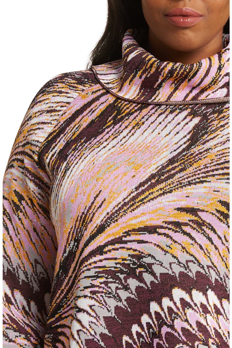 X Mary Katranzou Metallic Jacquard Tunic Sweater, Alternate, color, PINK MULTI