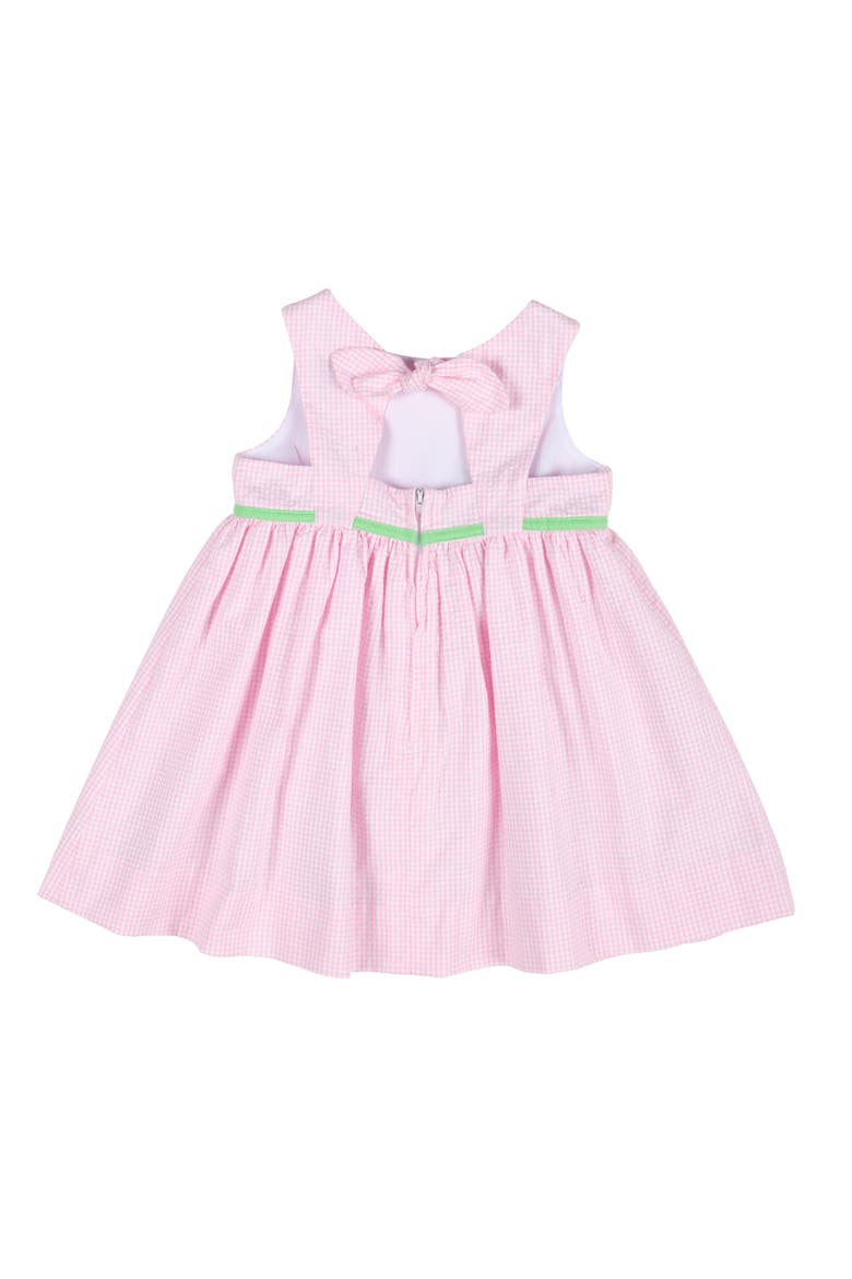 Check Seersucker Dress With Flowers, Alternate, color, Pink / White
