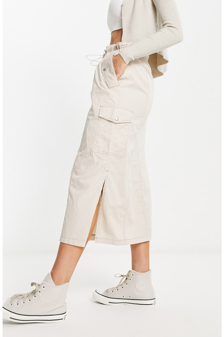 Toggle Waist Cargo Skirt, Alternate, color, STONE