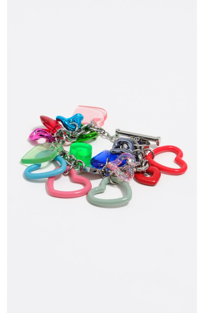 Bimba y Lola Multicolor Hearts Bracelet, Main, color, Fuchsia