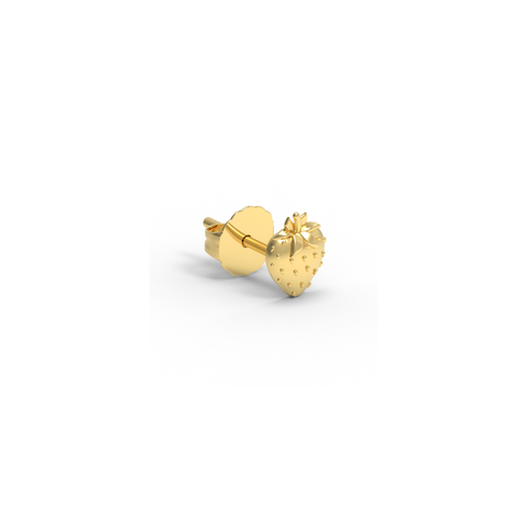 14K Yellow Gold Strawberry Stud