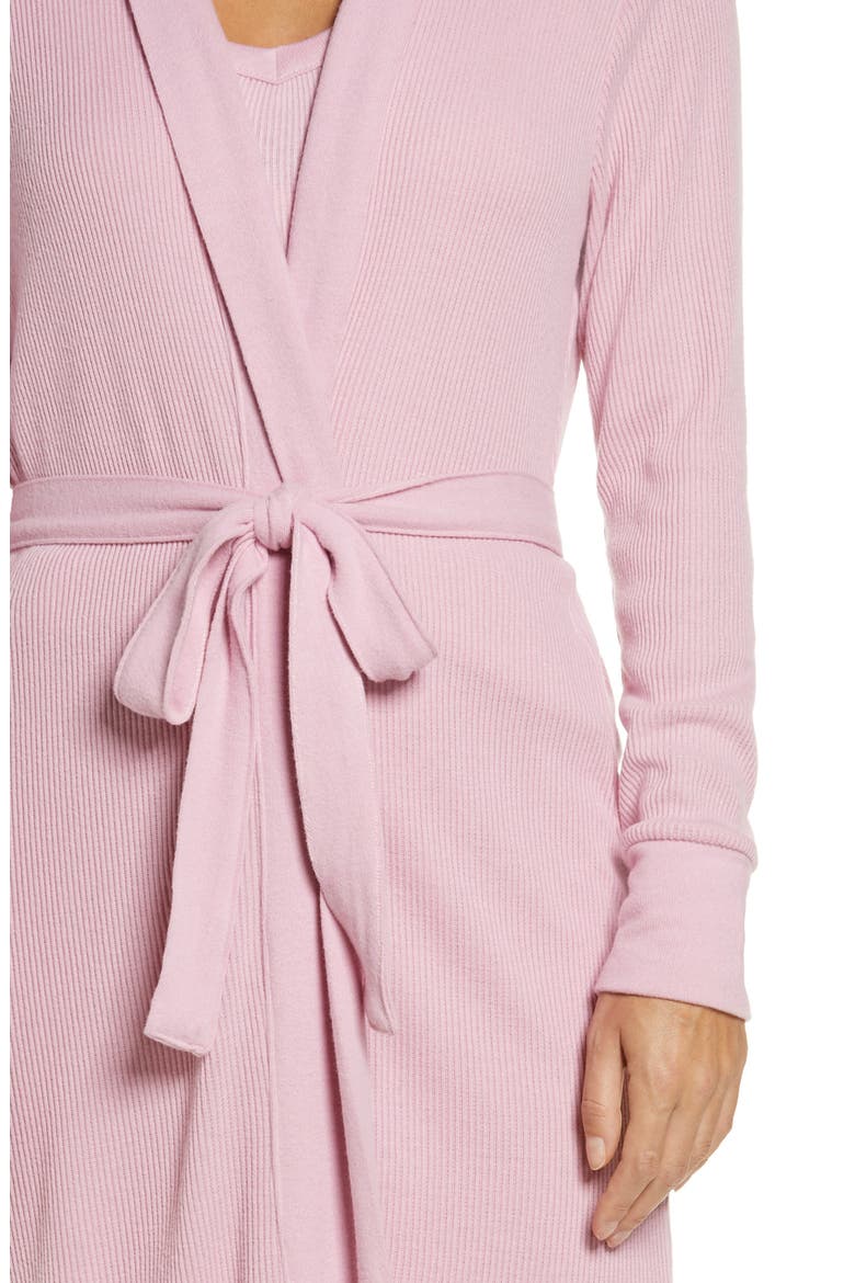 Peachy Rib Knit Robe, Alternate, color, LILAC ROSE