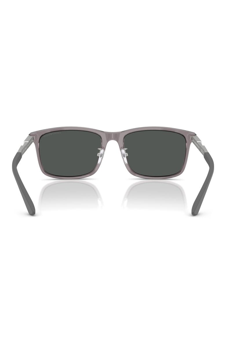 57mm Square Sunglasses, Alternate, color, SHINY GREY / DARK GREY