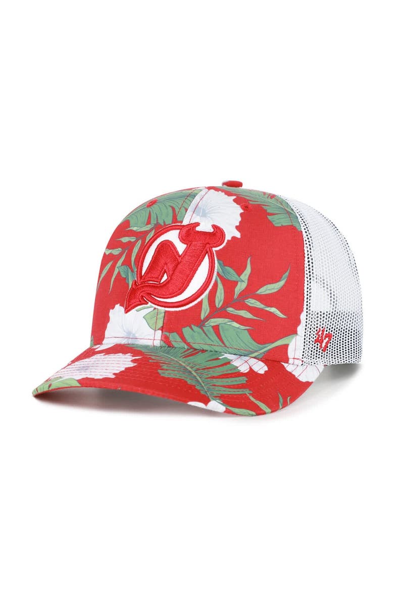 '47 Men's '47 Red/White New Jersey Devils Beach Side Adjustable Trucker Hat, Main, color, Red