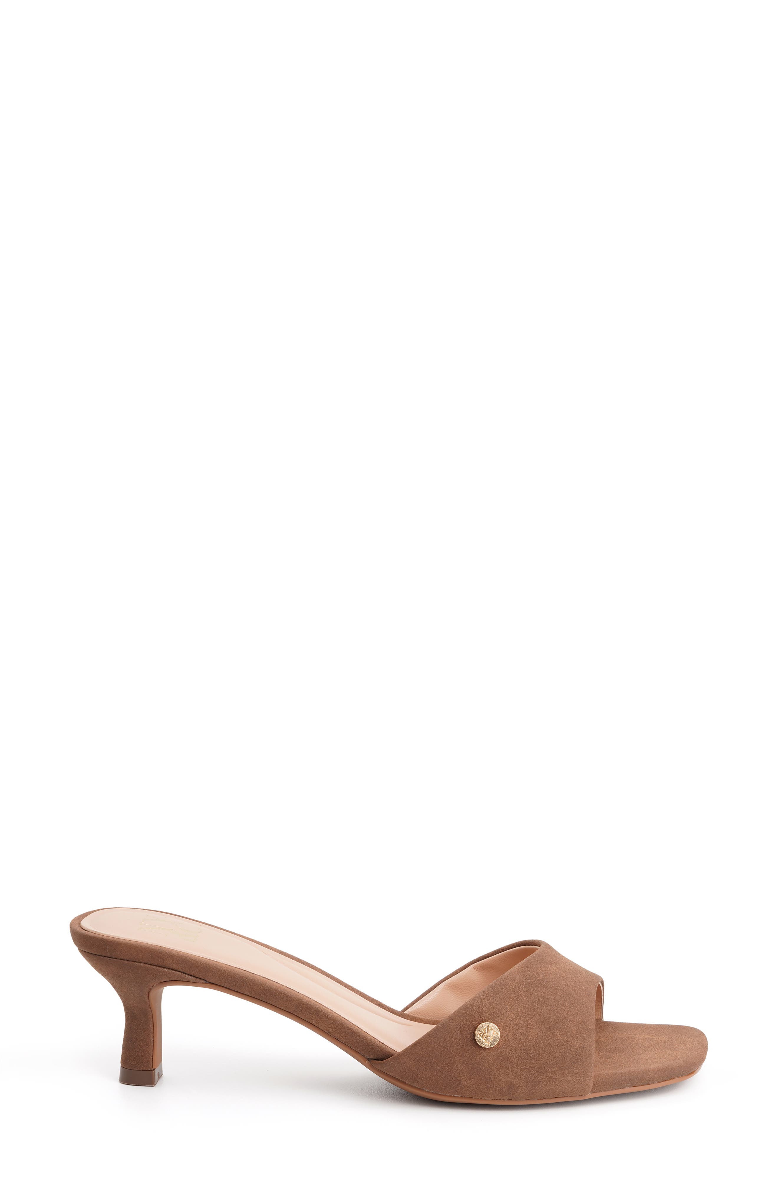 Gaia Kitten Heel Sandal, Alternate, color, BROWN