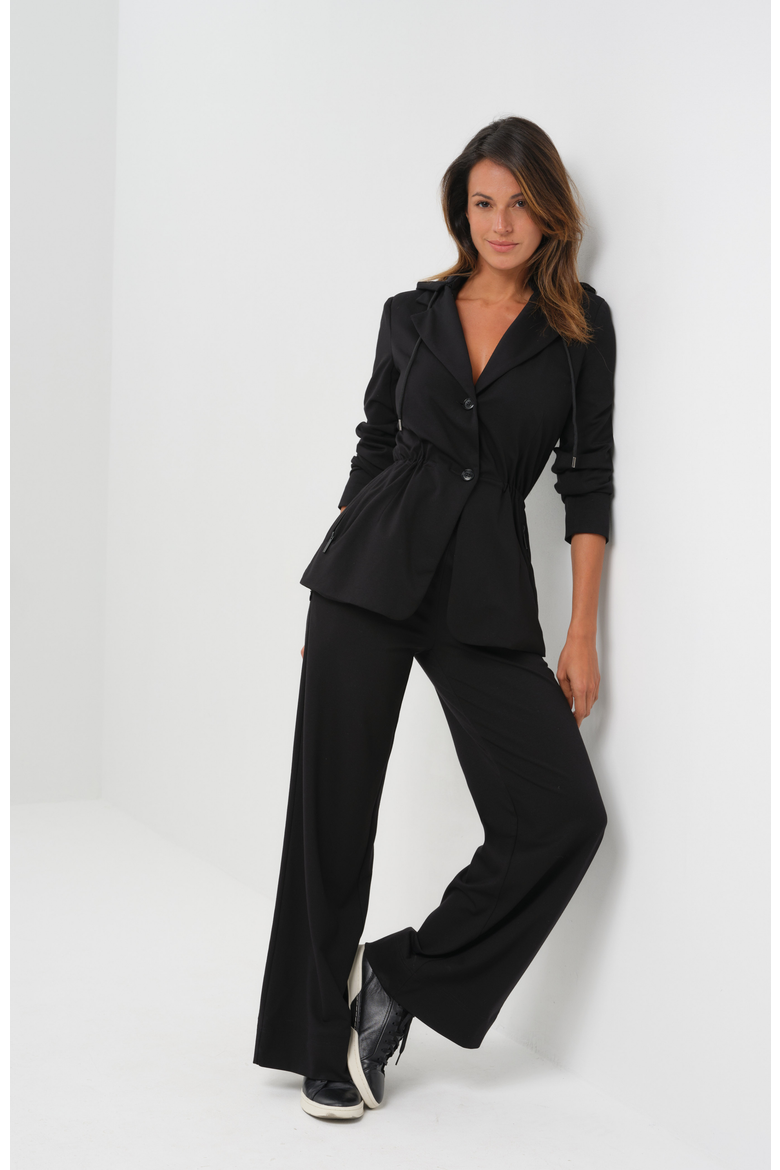 Mita Comfortable Travel Pull On Wide Leg Pant, Alternate, color, Black