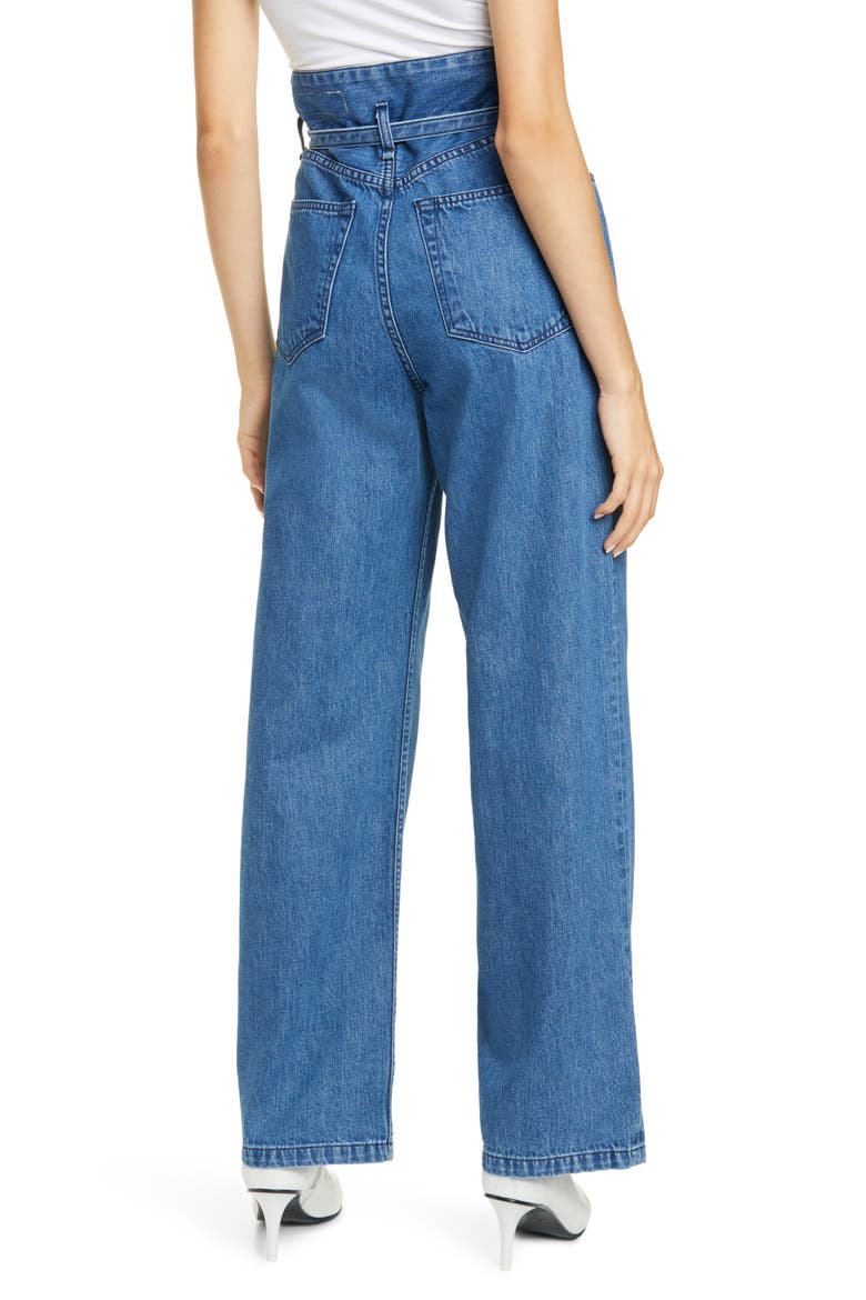 Paperbag Waist Wide Leg Jeans, Alternate, color, BLUEGRASS